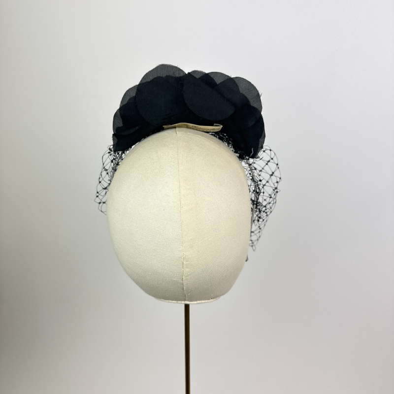 Charity Listing: Black Veiled Flower Headpiece - Image 4